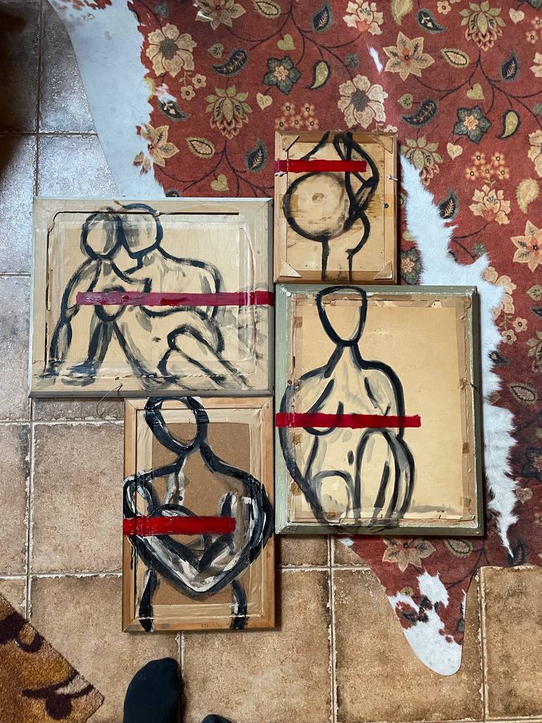 Original Contemporary People Painting by Marika Kk