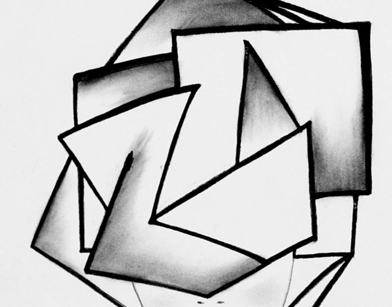 Original Geometric Abstract Drawing by Lees Art