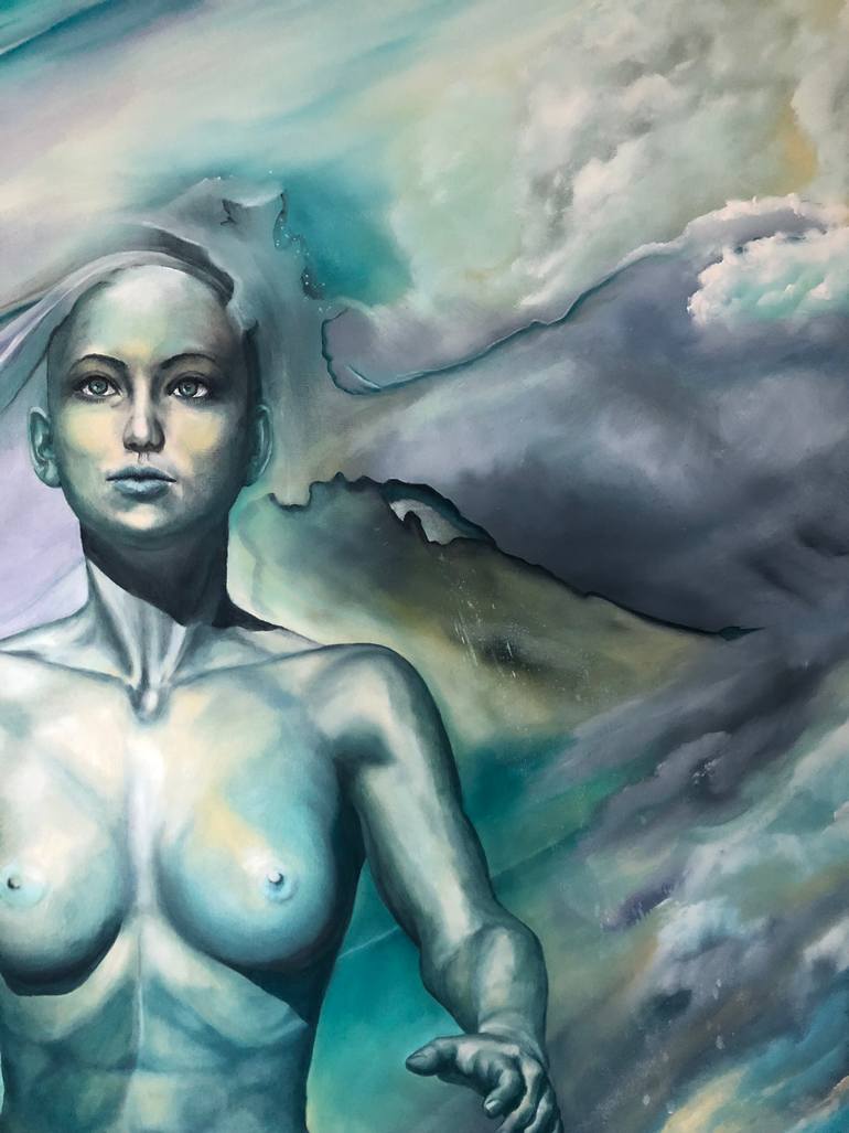 Original Surrealism Men Painting by Carola Eleonore Thiele