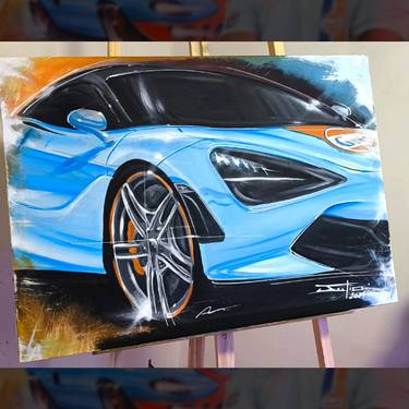 Original Conceptual Car Painting by Julio Caetano