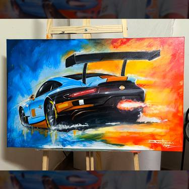Original Conceptual Car Painting by Julio Caetano