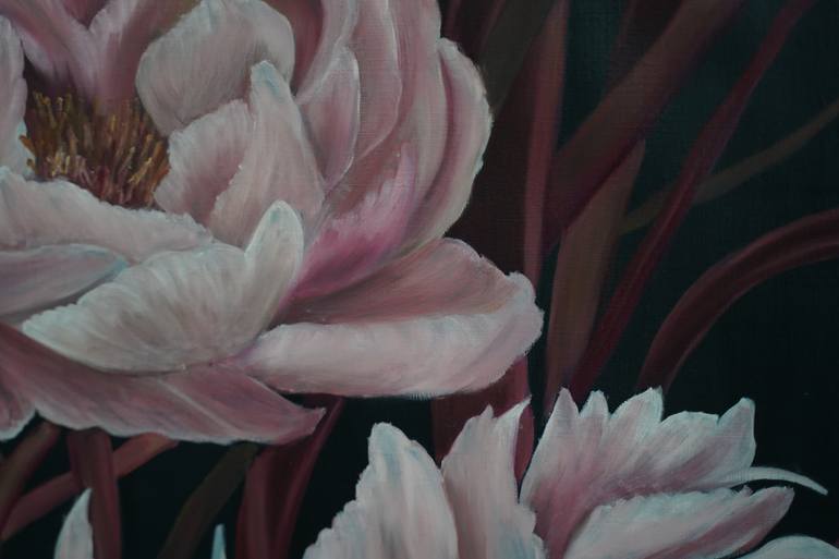 Original Art Deco Floral Painting by Nivya Gudhanti