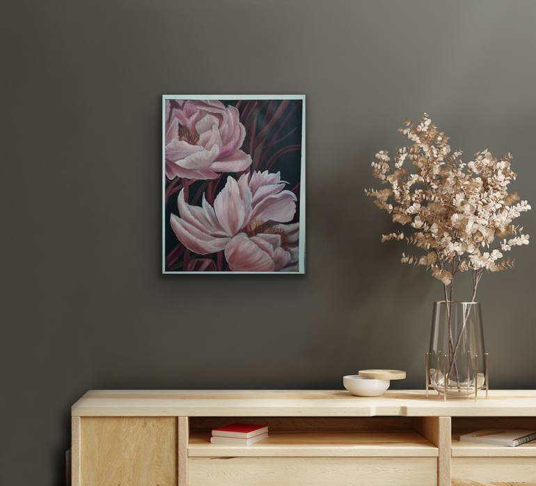 Original Art Deco Floral Painting by Nivya Gudhanti