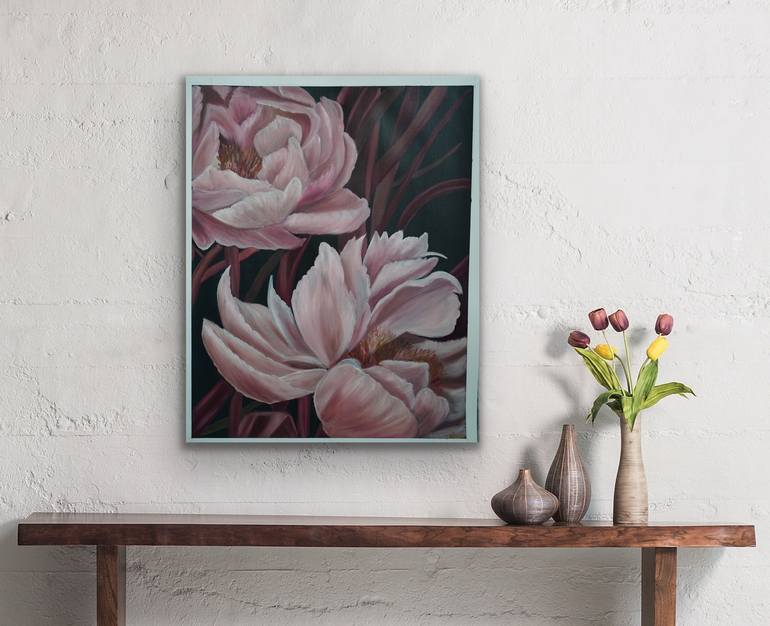 Original Art Deco Floral Painting by Nivya Gudhanti