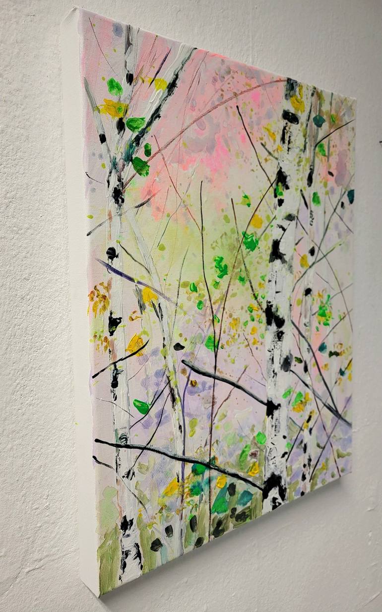 Original Expressionism Tree Painting by Tanja Vetter