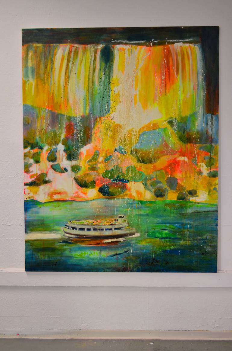 Original Expressionism Boat Painting by Tanja Vetter