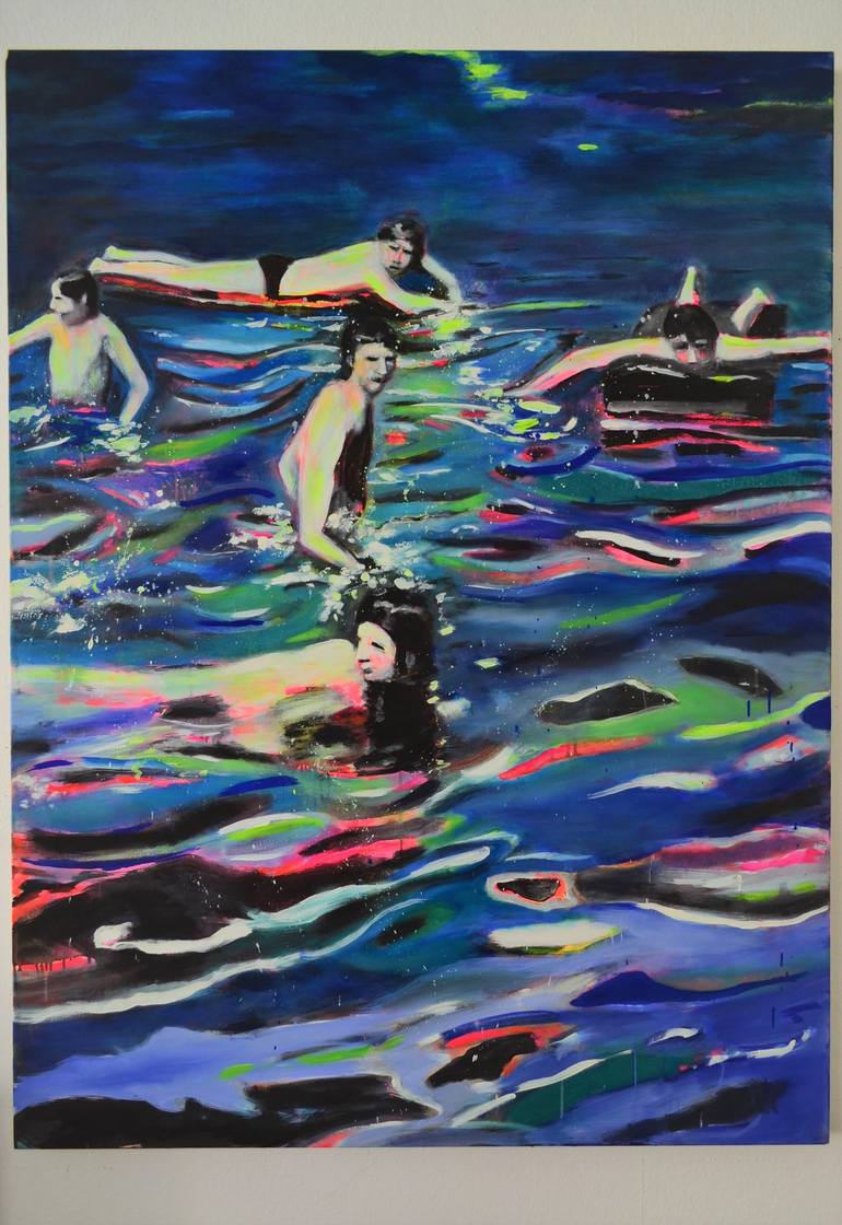 Original Figurative Beach Painting by Tanja Vetter