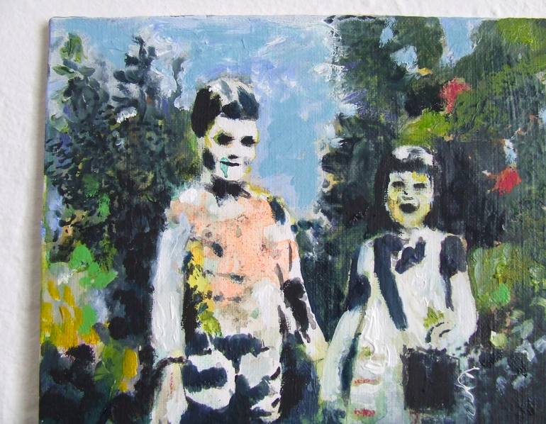 Original Expressionism Children Painting by Tanja Vetter