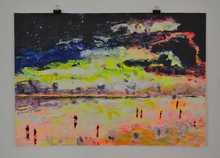 Original Expressionism Beach Painting by Tanja Vetter