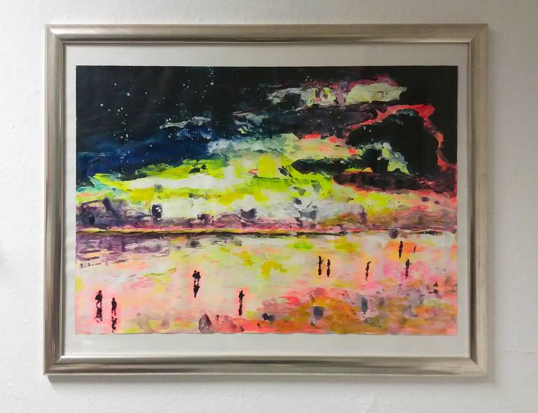 Original Expressionism Beach Painting by Tanja Vetter