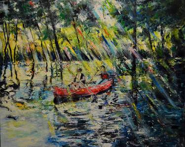 Original Expressionism Boat Paintings by Tanja Vetter