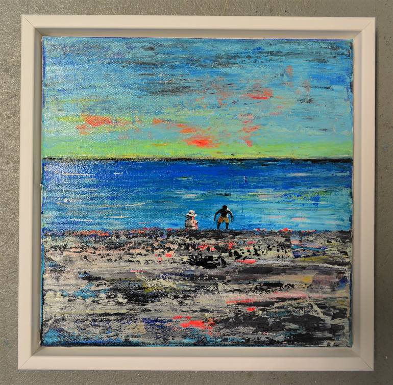 Original Expressionism Beach Painting by Tanja Vetter