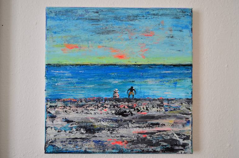 Original Expressionism Beach Painting by Tanja Vetter