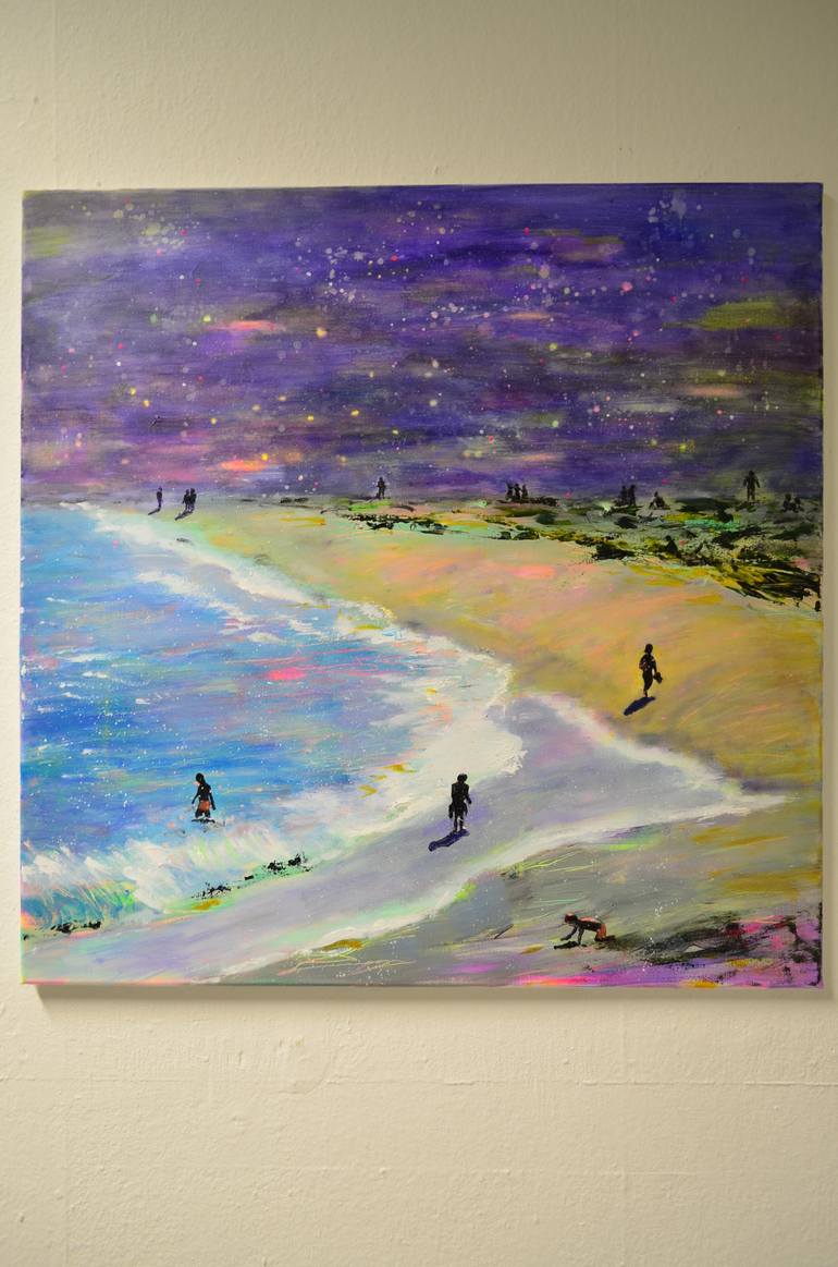 Original Expressionism Beach Painting by Tanja Vetter
