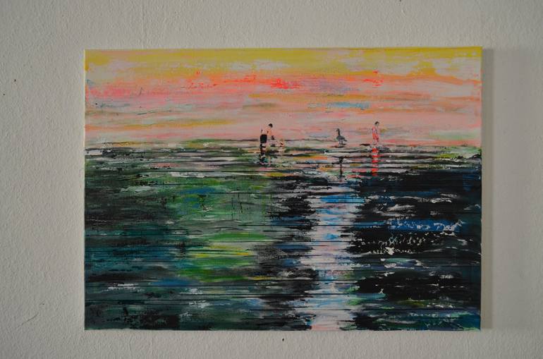 Original Expressionism Beach Painting by Tanja Vetter