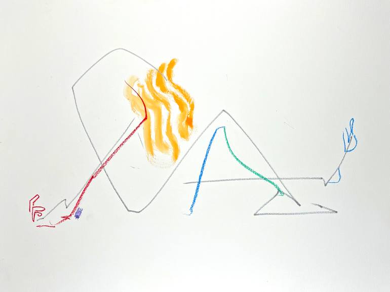 Original Abstract Nude Drawing by Douglas Einar Olsen