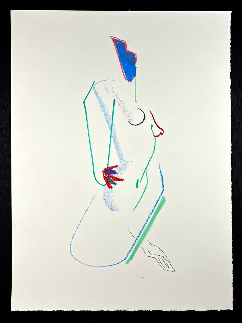 Original Abstract Nude Drawing by Douglas Einar Olsen