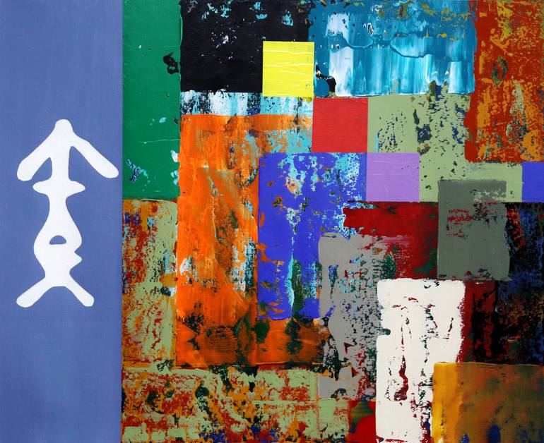 Original Art Deco Abstract Painting by Edward Xu
