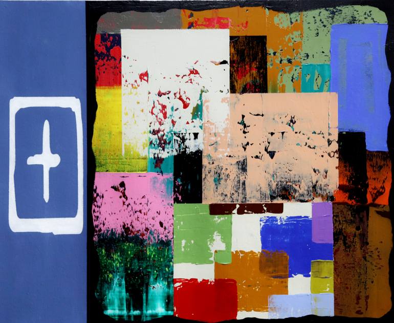 Original Art Deco Abstract Painting by Edward Xu
