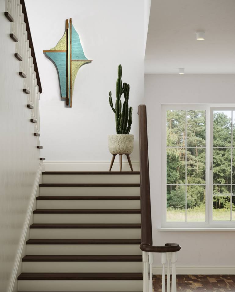 Original Geometric Abstract Mixed Media by Valerie Wilcox