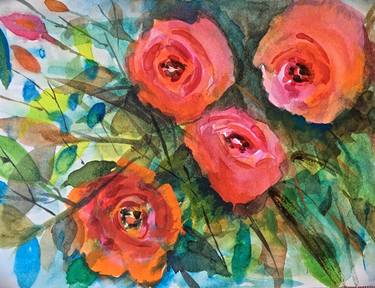 Original Floral Painting by Patricia Elliott Seitz