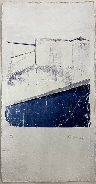 Original Abstract Architecture Mixed Media by Richard Ollig