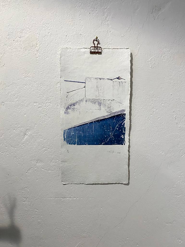 Original Abstract Architecture Mixed Media by Richard Ollig
