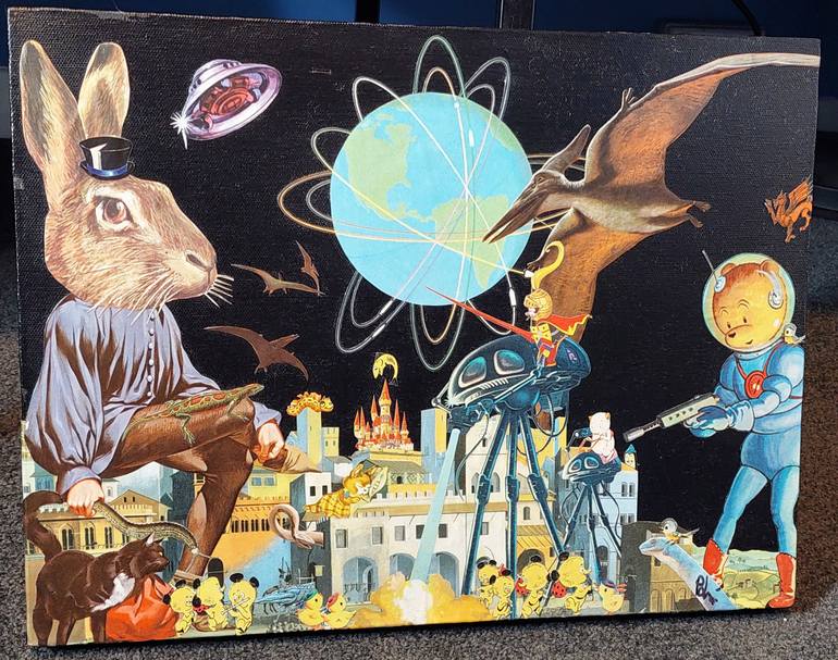 Original Surrealism Travel Collage by Peter Lewis