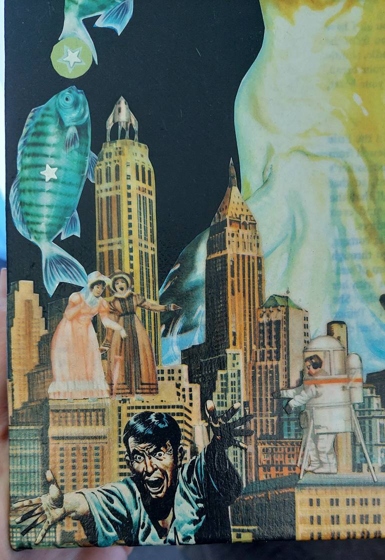 Original Surrealism People Collage by Peter Lewis