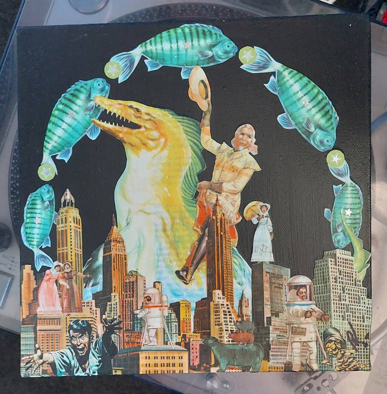 Original Surrealism People Collage by Peter Lewis