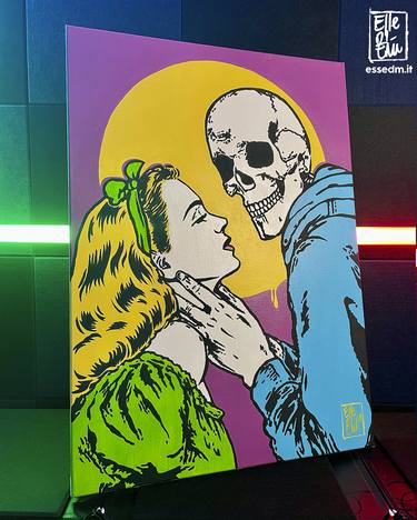 Original Pop Art Love Painting by Stefano Dm