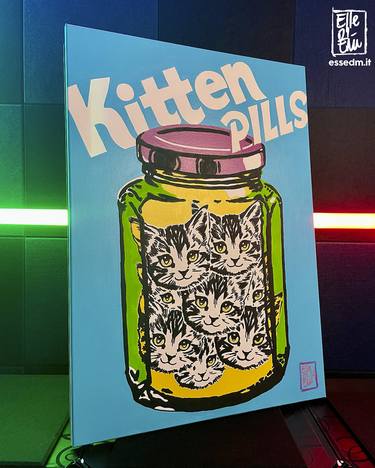 Original Pop Art Cats Paintings by Stefano Dm
