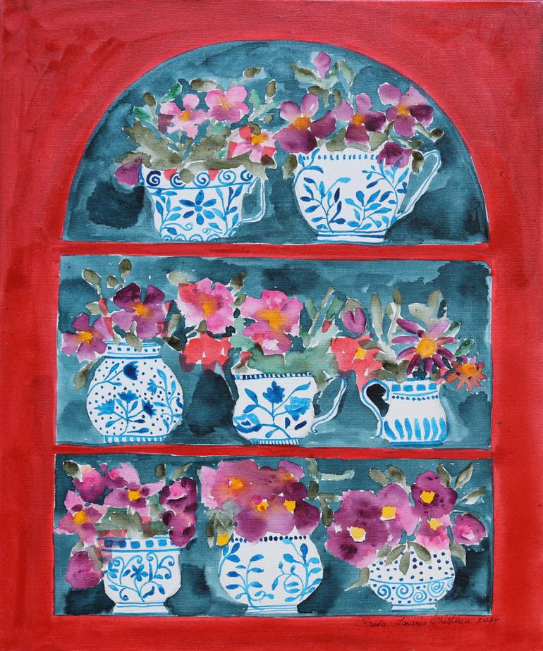 Original Contemporary Floral Painting by Lavinia Cristina Dinca