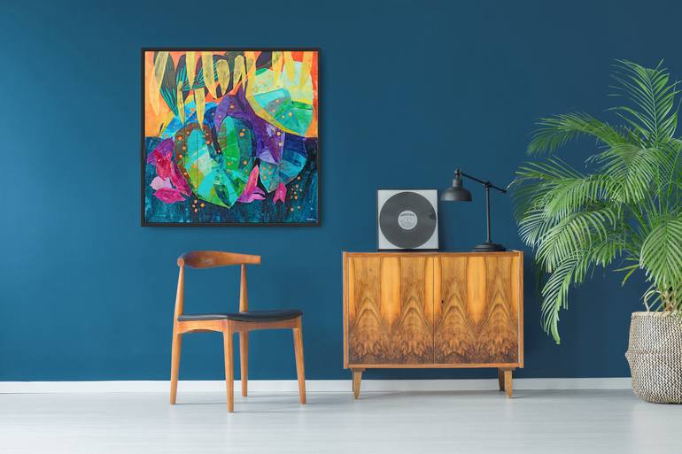 Original Abstract Floral Painting by Anna Masiul-Gozdecka