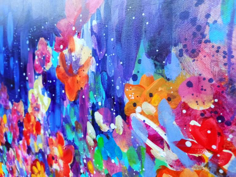 Original Abstract Floral Painting by Anna Masiul-Gozdecka