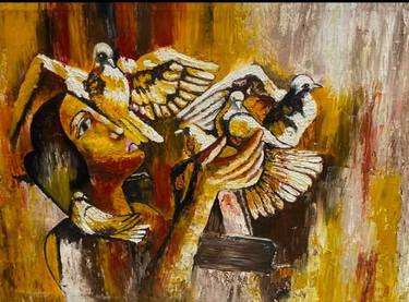 Original Abstract Expressionism Architecture Paintings by Khadija Fatima