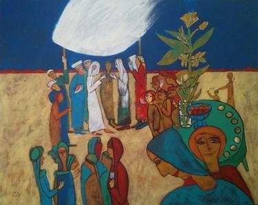 Original Religion Painting by Moshe Hemain-Гимейн-הימיין