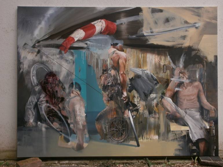 Original Folk People Painting by Paul Jelinek