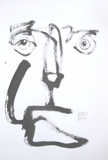 Original Abstract Expressionism People Drawings by Bert Eelen