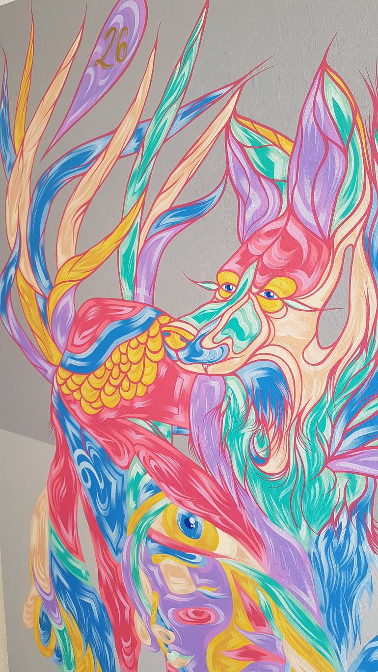 Original Surrealism Animal Painting by Kalee Guauta