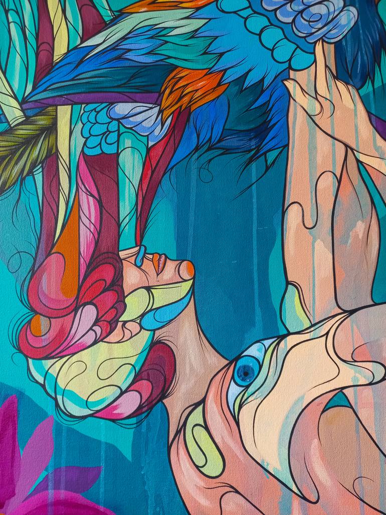 Original Surrealism Animal Painting by Kalee Guauta