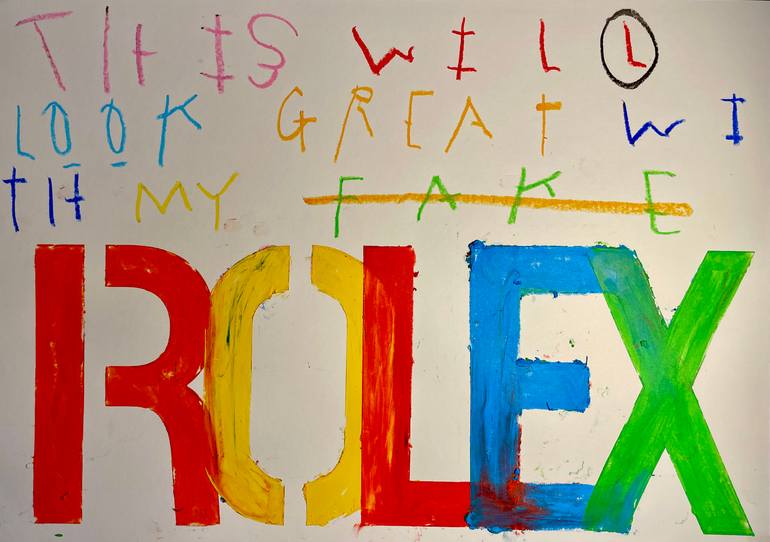 Original Pop CultureCelebrity Painting by Scot Harris  Street Art Art on Paper  Rolex