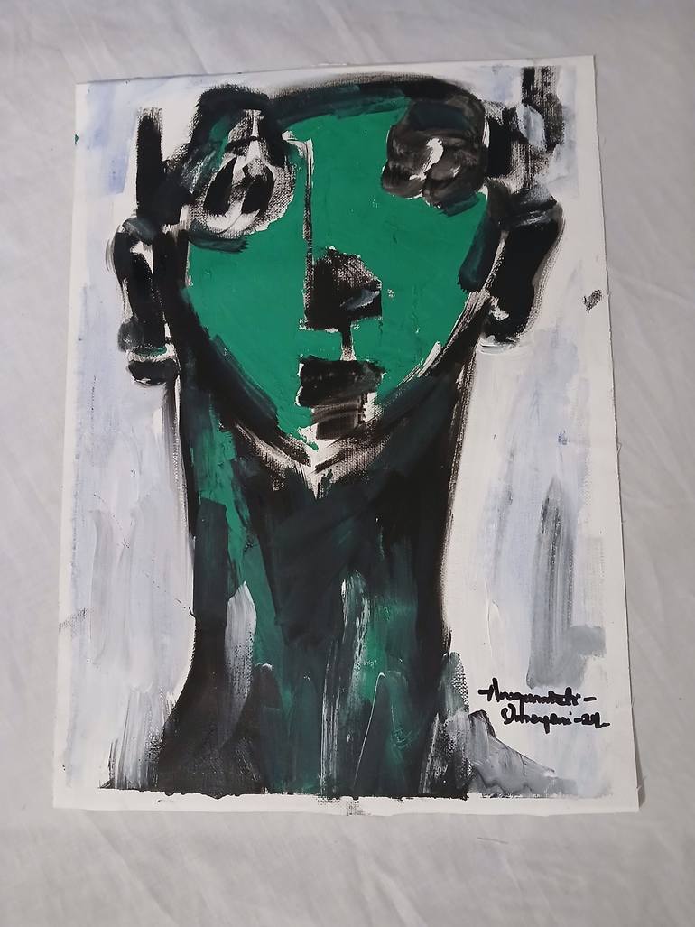 Original Abstract Expressionism Body Painting by Olutoyin Sakutu