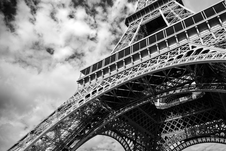 Original Architecture Photography by Mark Spowart | Black & White Art on Paper | Eiffel Tower - Black and White