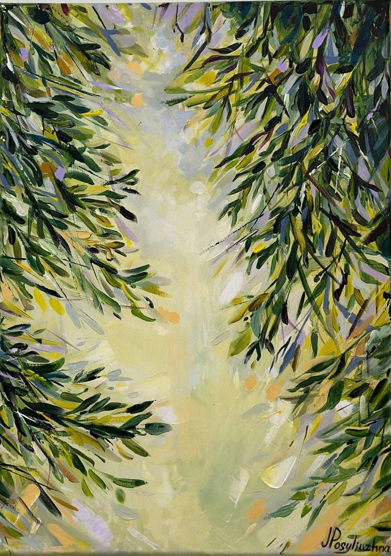 Original Contemporary Garden Paintings by Yuliia Posyliuzhna