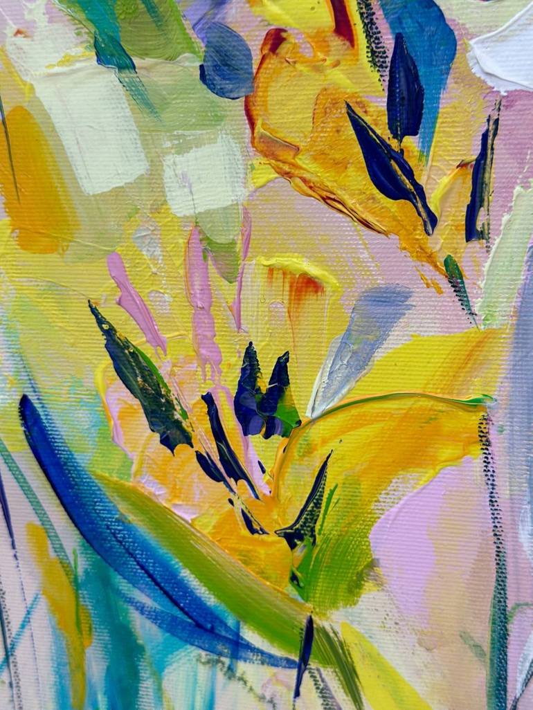 Original Expressionism Floral Painting by Yuliia Posyliuzhna