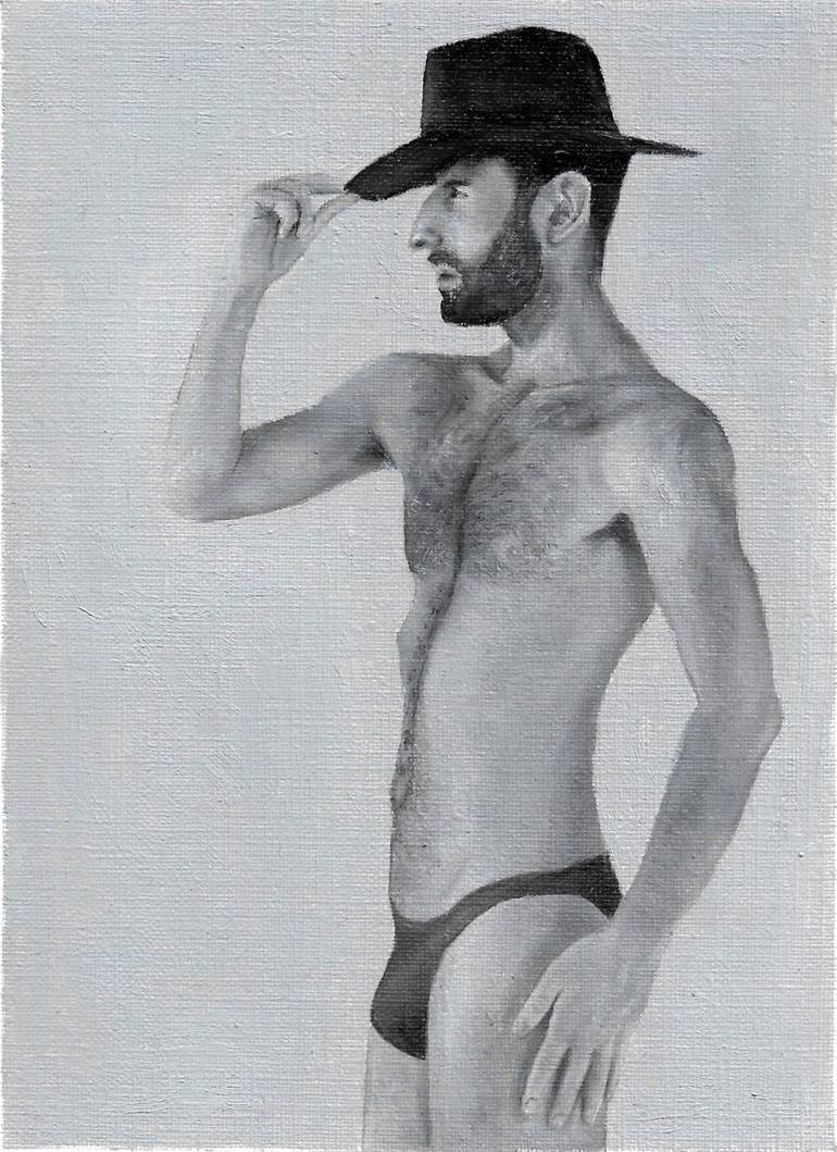 Original Realism Men Painting by Simón Rojas