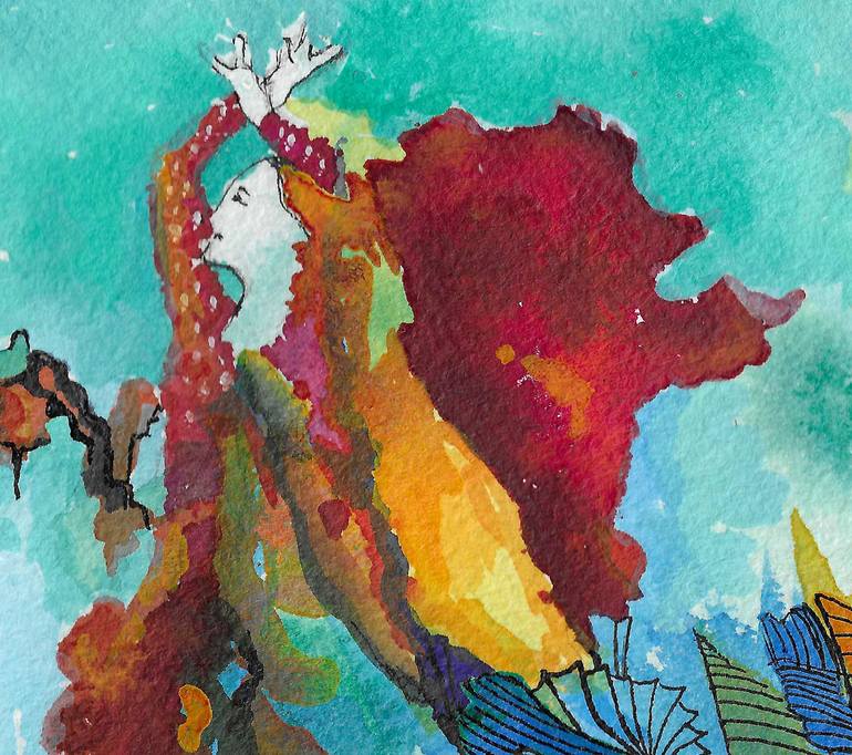 Original Abstract Expressionism Women Painting by Volodia Mesa Alvarez