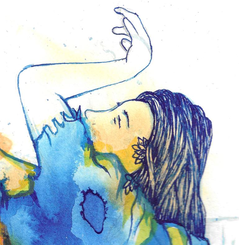 Original Abstract Expressionism Women Painting by Volodia Mesa Alvarez