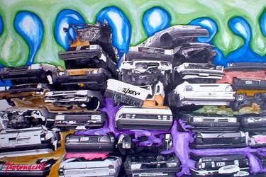 Original Conceptual Car Mixed Media by Pasquale Petrucci